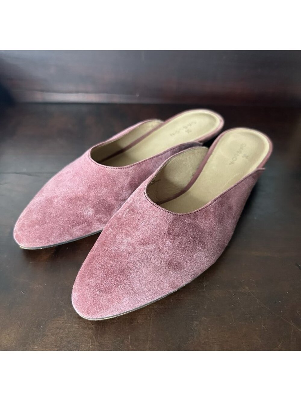 Caslon Mules 7.5 Pink Suede Slip On Backless Flats Mauve